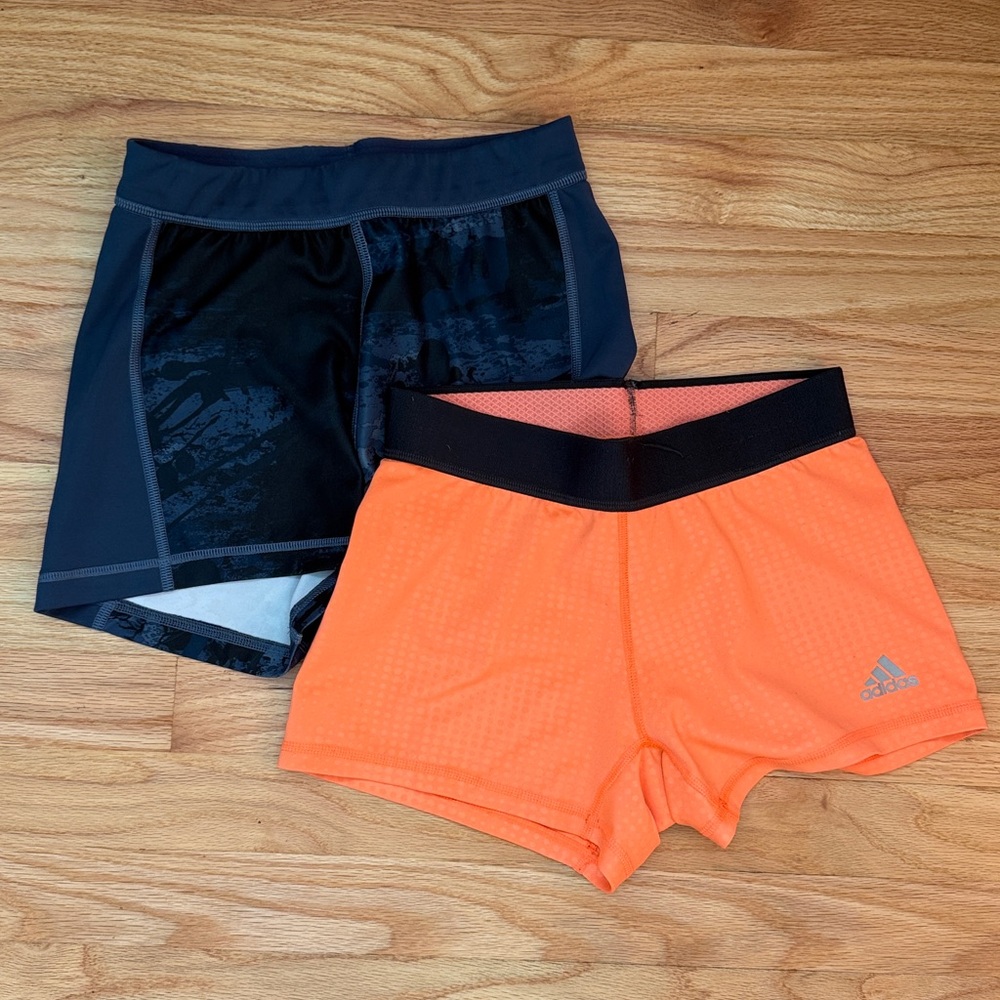 Adidas Dual Pack Blue and Orange Shorts